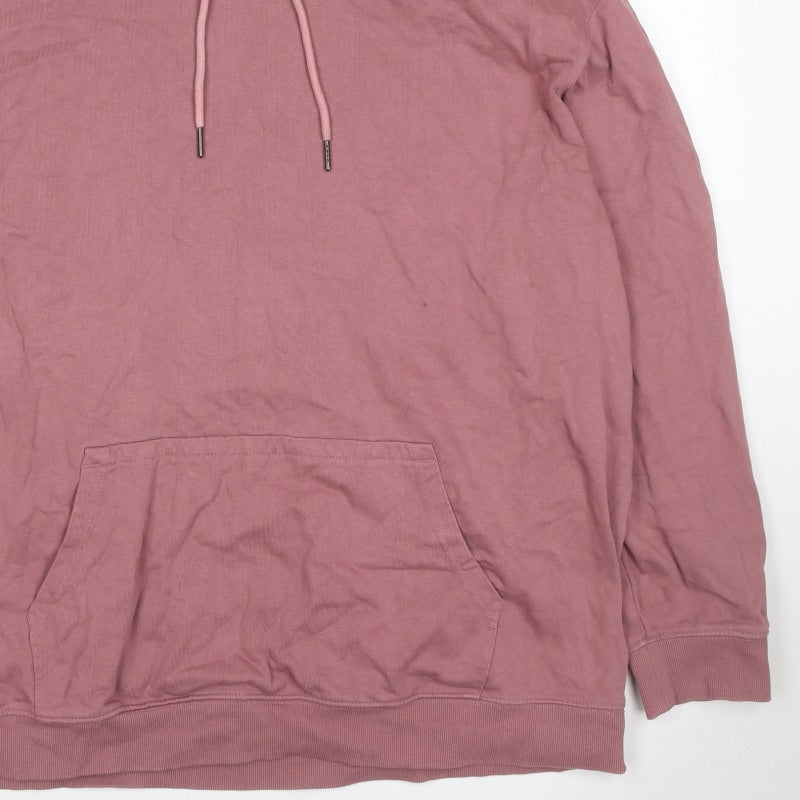 Jackamo Unisex Adults Pink 2XL Pullover Hoodie Cotton Drawstring