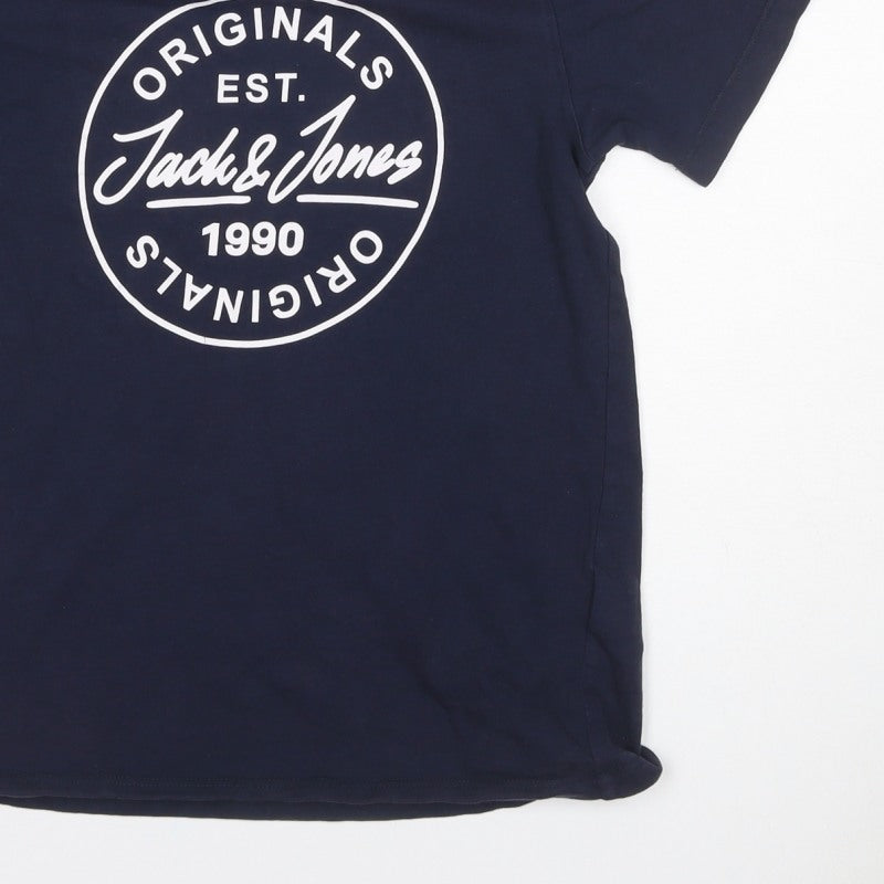 Jack & Jones Boys Blue 12 Years Logo Graphic Jersey T-Shirt
