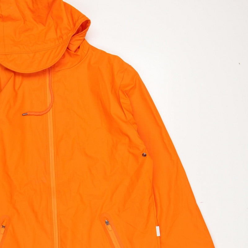 Rains Unisex Orange M Hooded Waterproof Rain Coat Jacket
