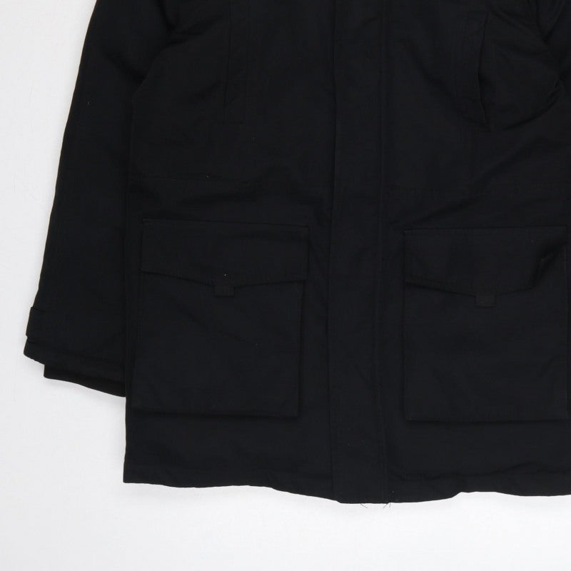 Timberland Teens Black XS Hooded Parka Coat Insulated Logo