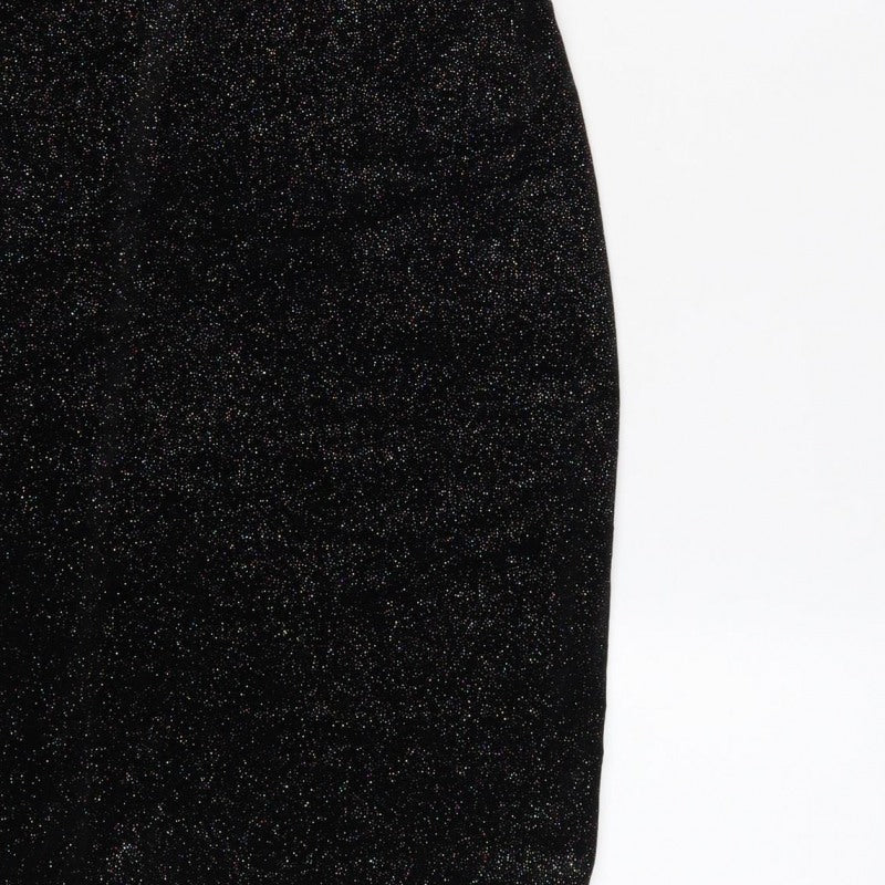 New Look Women Black UK 12 Bodycon Halter Glitter Party Dress