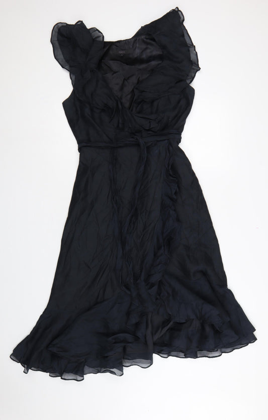 Coast Women Black UK 10 One Shoulder Ruffle Long Maxi Occasion Dress