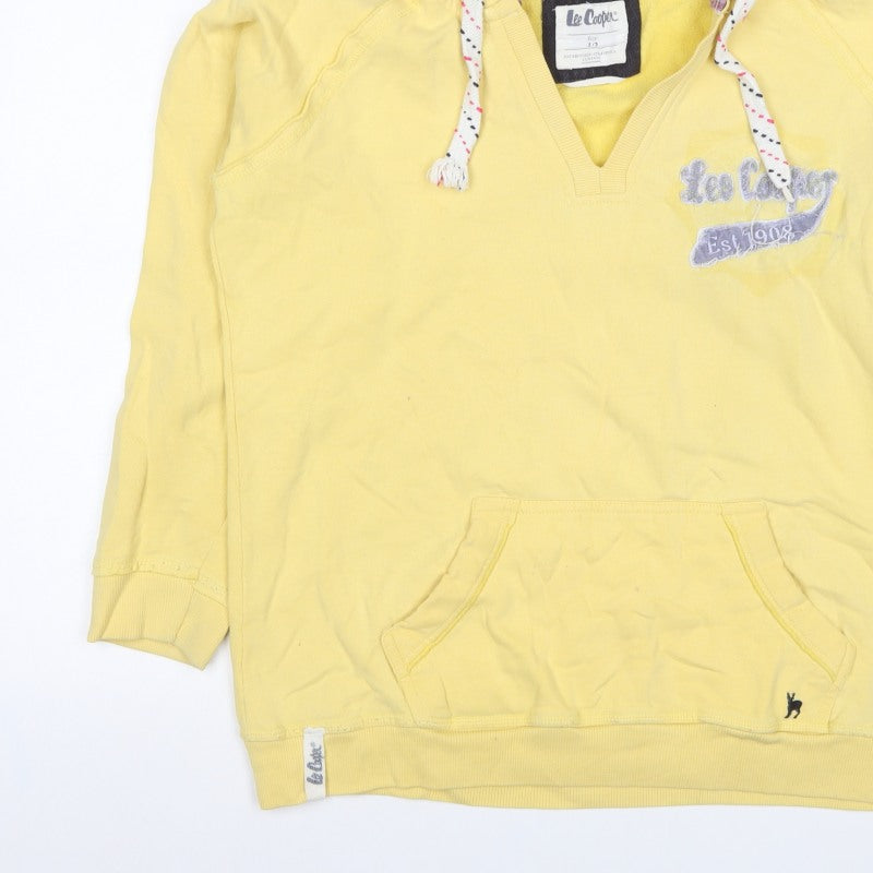 Lee Cooper Women’s Yellow Size 12 Pullover Hoodie Logo Pocket