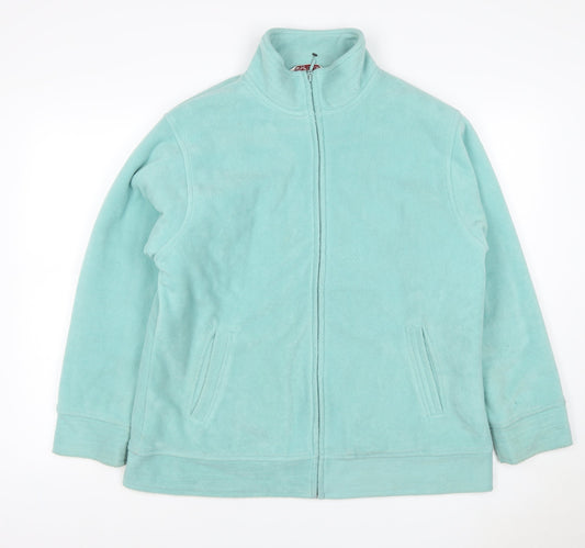EWM Women’s Blue M Fleece Full Zip Basic Jacket Pockets