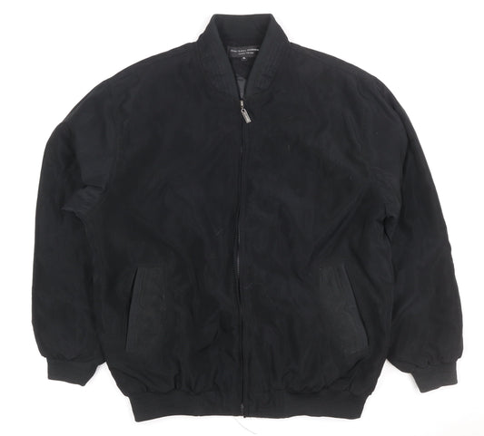 Back view of Jean-Louis Garonne Men's Black XL Bomber Jacket Full Zip