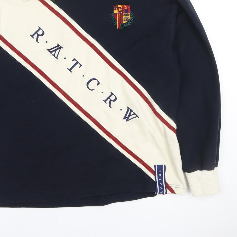 Additional view of ROMANTIC CROWN men’s blue m retro collared pullover sweatshirt