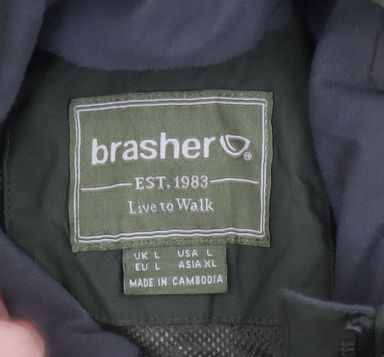 Brasher Men’s Green L Hooded Parka Hiking Jacket