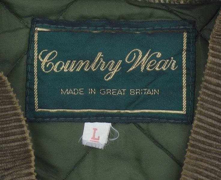 Country Wear Men’s Green L Quilted Nylon Bodywarmer Waistcoat