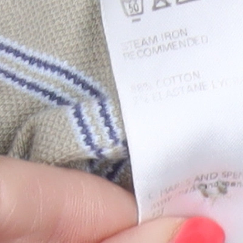 Additional view of Marks and Spencer Men’s Beige Blue Harbour Striped Cotton Polo Shirt L