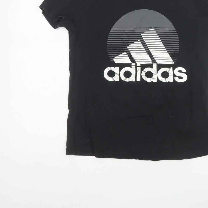 Adidas Women’s Black S UK 8-10 Slim Fit Logo T-Shirt