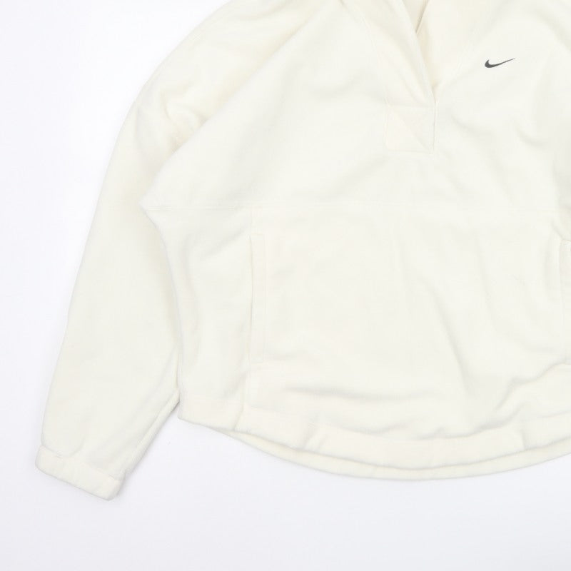 Nike Women’s Ivory S Therma-FIT 1/4 Zip Fleece Sweatshirt Pockets