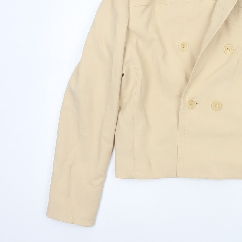 Max Mara Women’s Beige UK 12 Cropped Double-Breasted Jacket