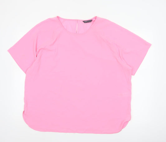 Marks and Spencer Women Pink UK 20 Dolman Sleeve Blouse