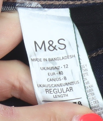 Marks and Spencer Women’s Blue UK 12 Regular Straight Stretch Jeans