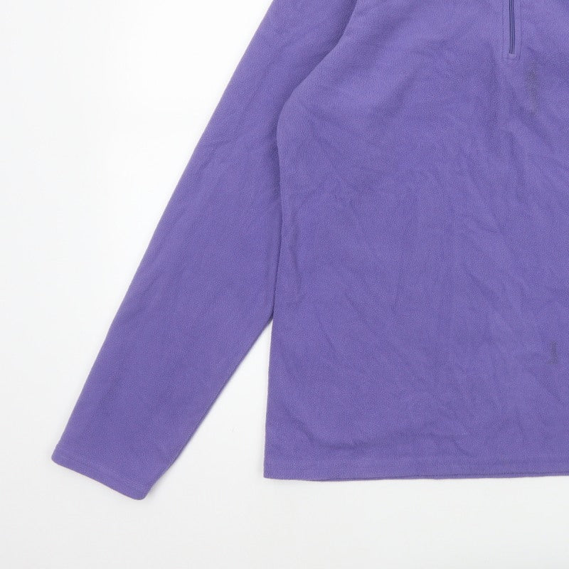 Mountain Warehouse Women Purple L Fleece 1/4 Zip Pullover Sweatshirt
