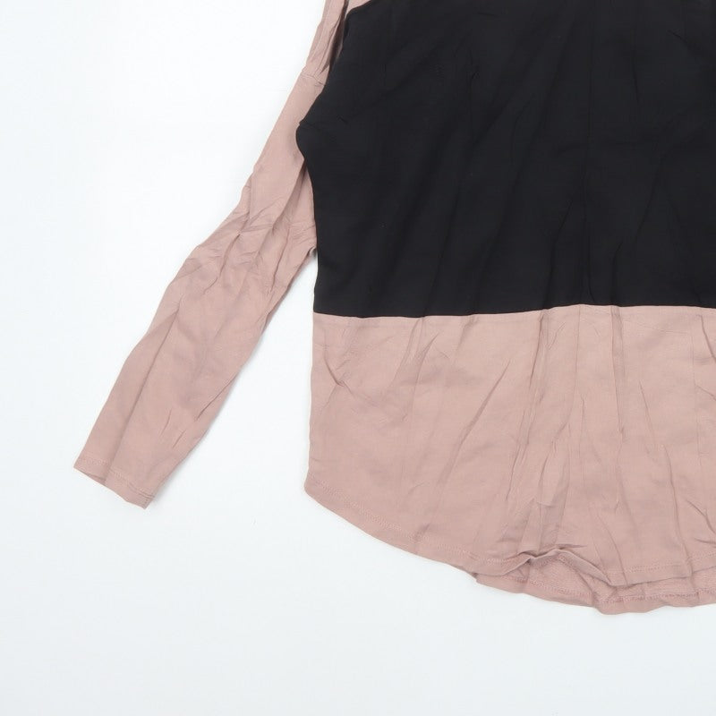 Select Women's Pink Black Basic Colourblock Zip Top UK 10