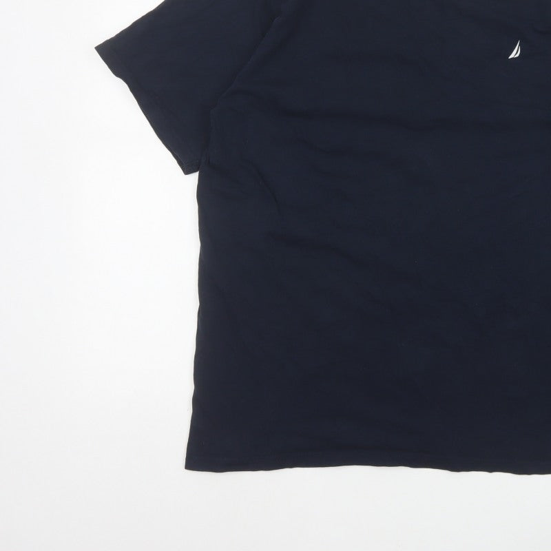 Nautica Men’s Blue XL Cotton Crew Neck Nautical Logo T-Shirt