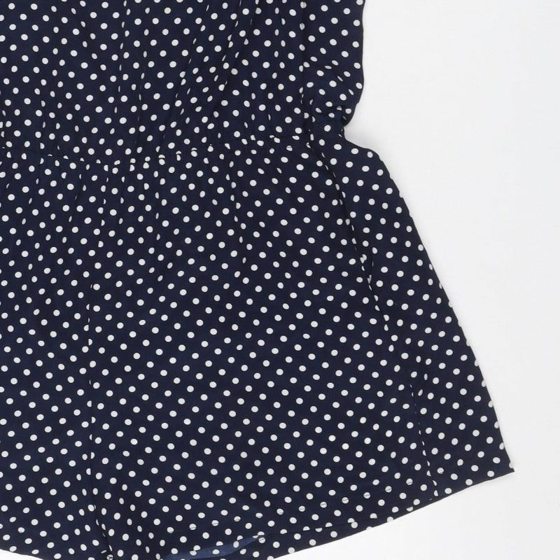 Zara Trafaluc Women Blue Polka Dot Mini Wrap Skirt UK 12
