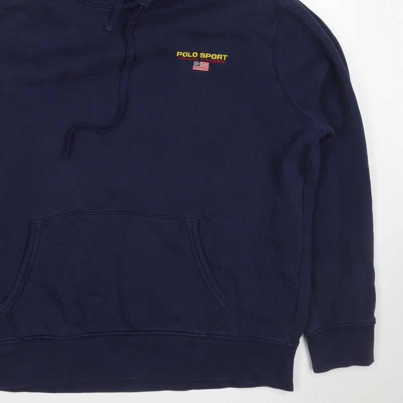 Polo Sport Ralph Lauren Men’s Blue XL Pullover Hoodie USA Logo
