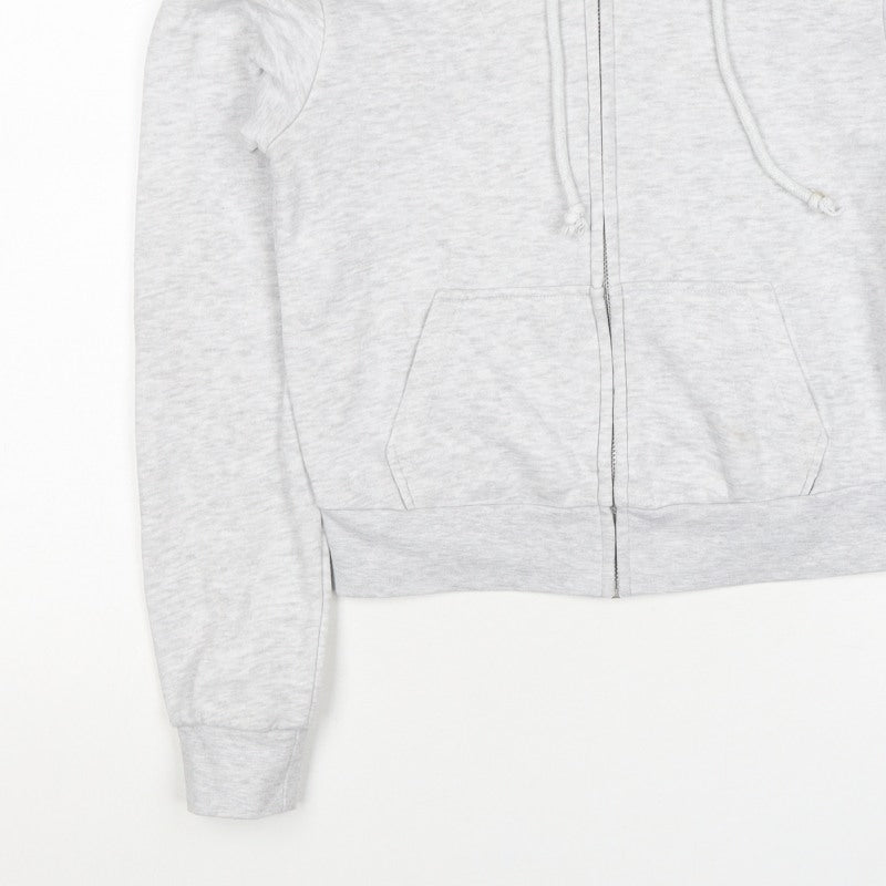 H&M Women Grey S Full Zip Hooded Fleece Hoodie Cotton Blend
