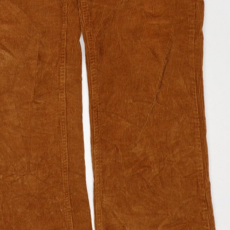 Joe Browns Women Brown Corduroy Straight Trousers Size 14