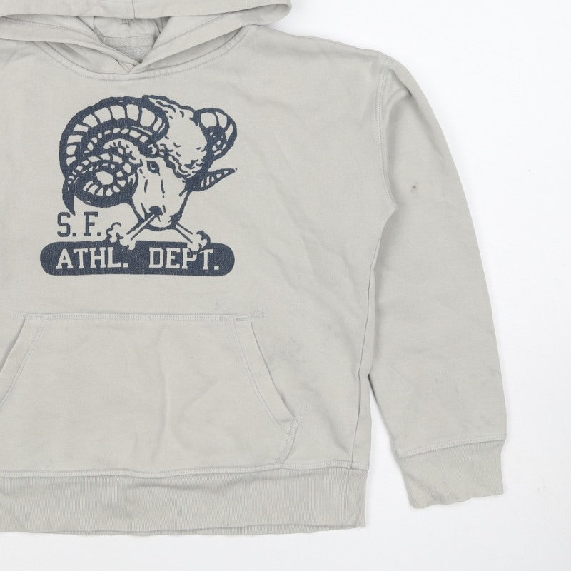 Gap Boys Beige Ram Graphic Pullover Hoodie 10-11 Years Fleece