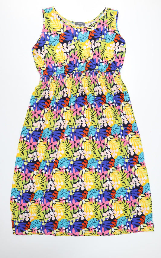Studio Women’s Multicoloured Floral Midi A-Line Dress Size 24