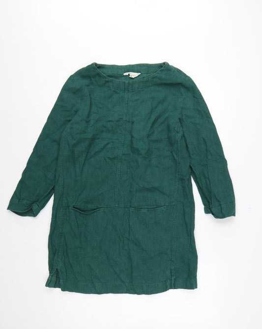 Seasalt Cornwall Women’s Green UK 10 Shift Tunic Dress Ramie Cotton