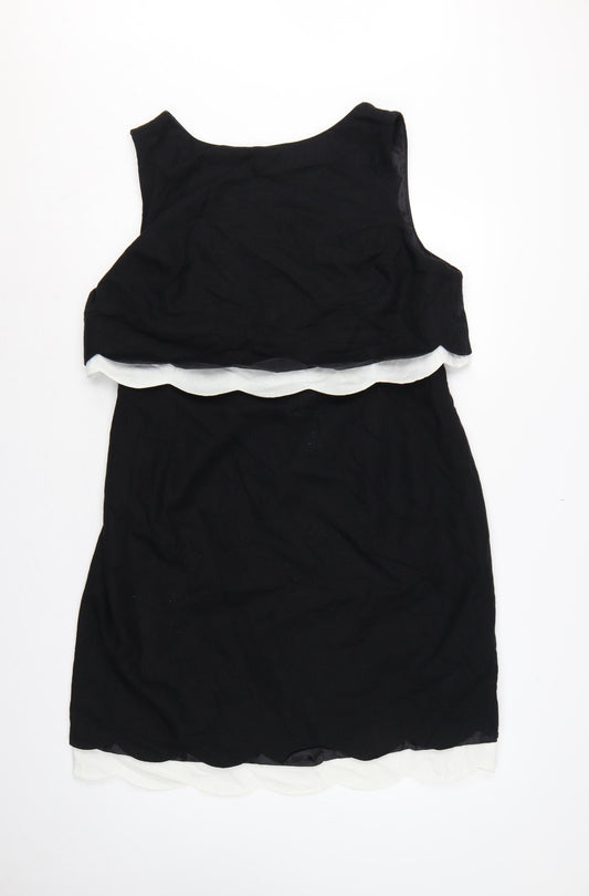 The Collection Debenhams Women Black White UK 18 Shift Dress Layered
