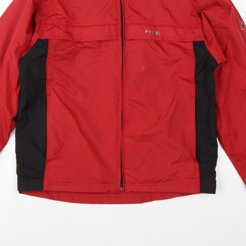 Five Seasons Men's Red Black S Waterproof Windbreaker Hooded Jacket