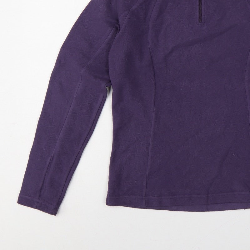Quechua Women's Purple UK 12 1/4 Zip Fleece Pullover Sweatshirt