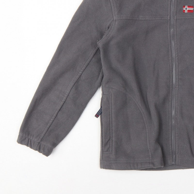 Additional view of Geographical Norway boys’ grey 12 years fleece full zip jacket logo