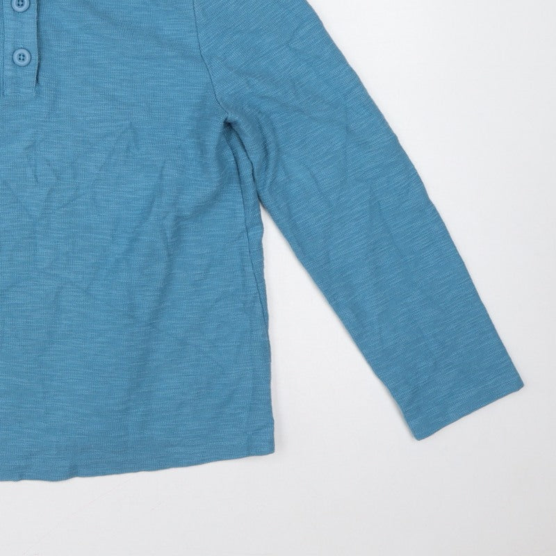 Seasalt Cornwall Women’s Blue UK 10 Organic Cotton Henley Sweatshirt