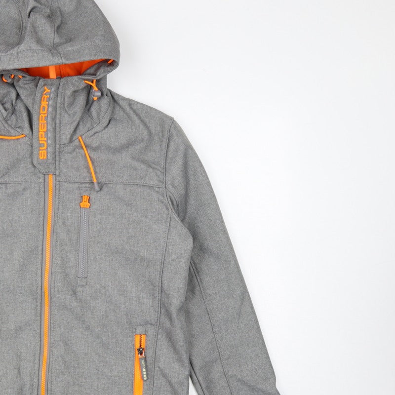 Superdry Men Grey M Windtrekker Hooded Softshell Windbreaker Jacket