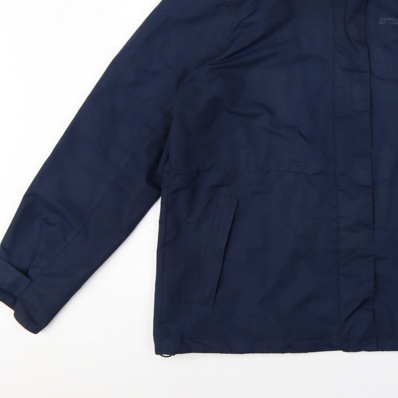 Mountain Warehouse Women’s Blue UK 16 Hooded Water Resistant Rain Jacket
