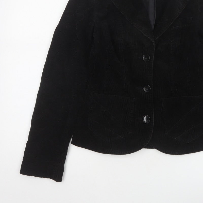 Additional view of H&M Divided Teens Black UK 6 Corduroy Blazer Notch Lapel