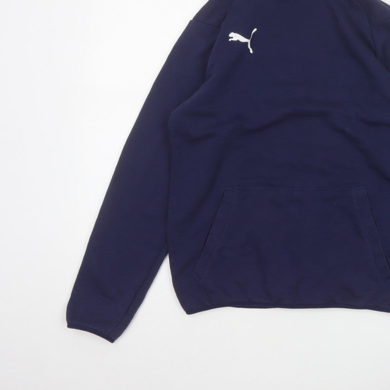 Puma Boys Blue 13-14 Years Pullover Hoodie Logo Pocket Sports