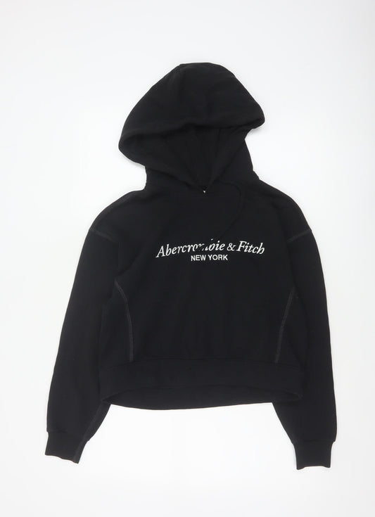 Abercrombie & Fitch Women’s Black S Logo Hooded Pullover Hoodie