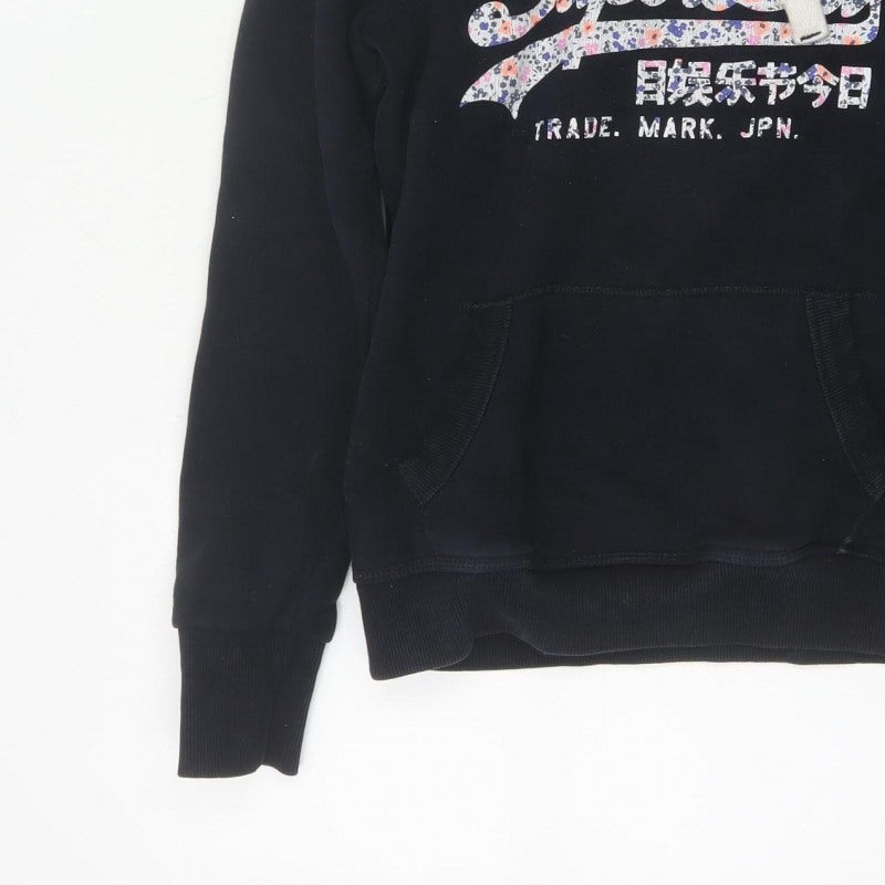Superdry Women’s Black S Vintage Floral Logo Pullover Hoodie