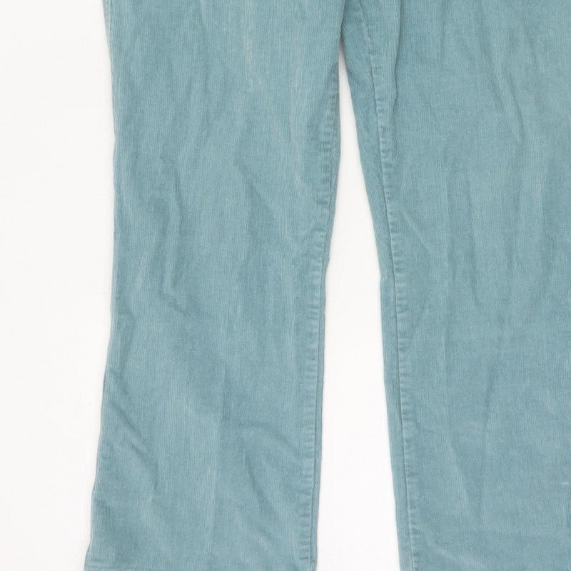 Cotton Traders Women Blue Corduroy Bootcut Trousers Size 16
