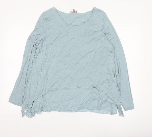 Phase Eight Women Blue Size 12 Layered Tunic Long Sleeve Viscose Blouse