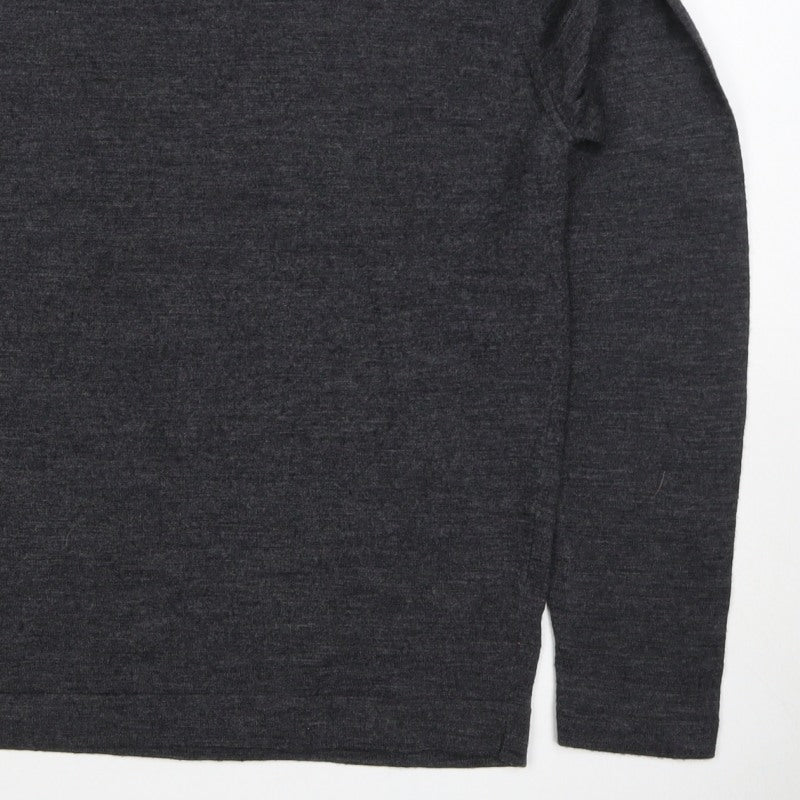 John Smedley Women Grey M Extra Fine Merino Wool Crew Neck Jumper