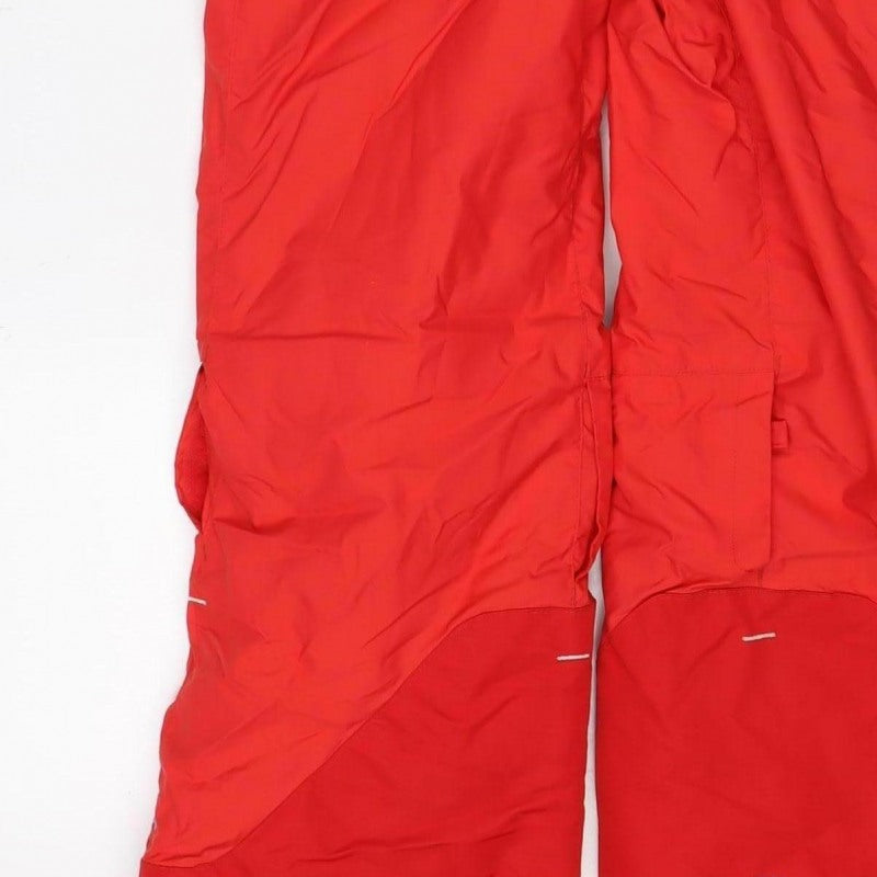 Decathlon Wedze Boys Red Ski Snow Pants Salopettes 8 Years Waterproof