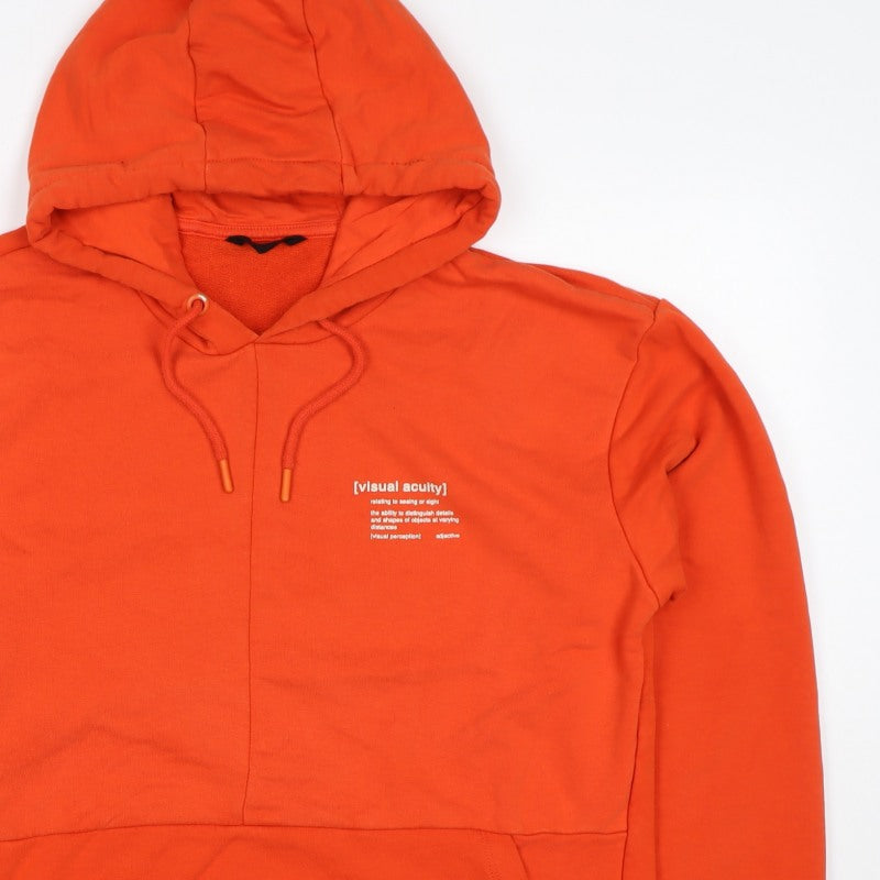 LC Waikiki Men’s Orange M Relaxed Graphic Print Pullover Hoodie