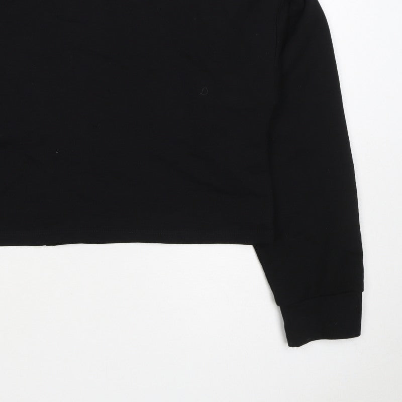 Nasty Gal Women’s Black UK 12 Cropped Pullover Crew Neck Sweatshirt