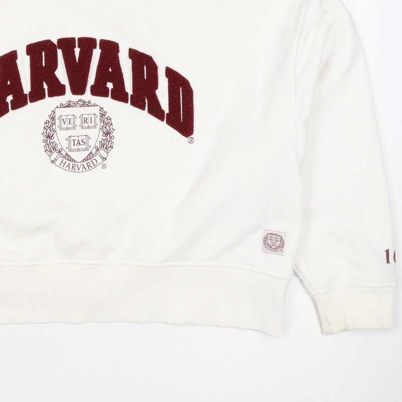 Harvard Women’s Ivory M College Logo Crew Neck Sweatshirt