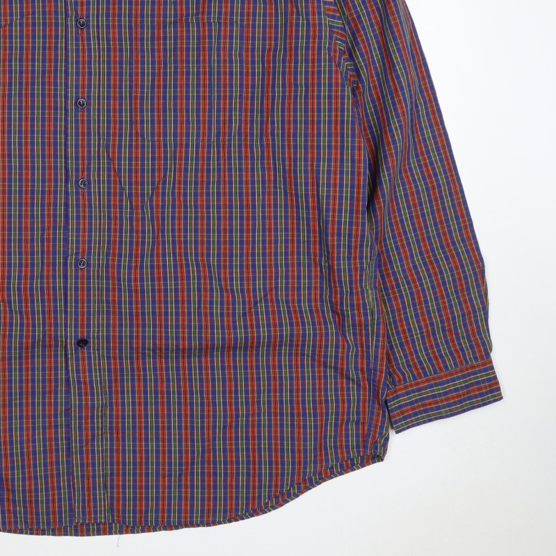 Additional view of Marks & Spencer Men Multicoloured XL Plaid Cotton Button-Down Shirt