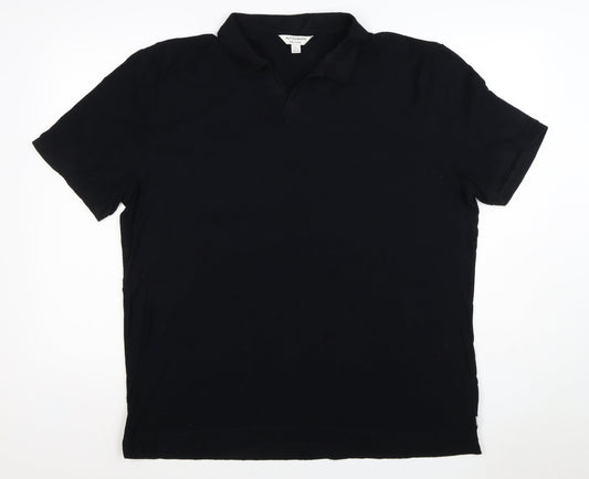 Back view of Autograph Men’s Black XL Pure Cotton Short Sleeve Polo Shirt