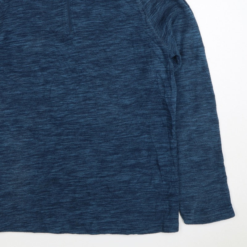 Mountain Warehouse Men's Blue S Pullover 1/4 Zip Fleece Sweatshirt