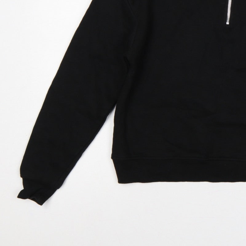 Pull&Bear Women's Black S Quarter Zip High Neck Pullover Sweatshirt
